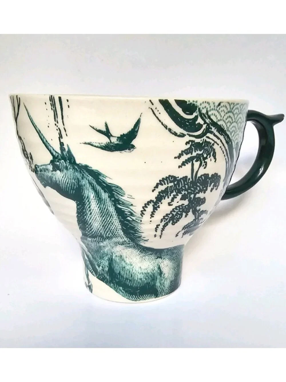 Anthropologie Teal Green Unicorn Oversized Mug - Picture 1 of 5